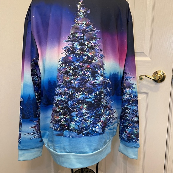Xxl Women Plus Size Long Sleeve Christmas Printed Crewneck Sweatshirt nwot - Picture 2 of 4
